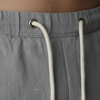 Trousers Baggy Linen Drawstring Mens