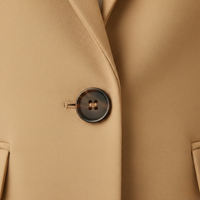 Blazer Single Button Notch Lapel Flap Pockets Slim Fit Women