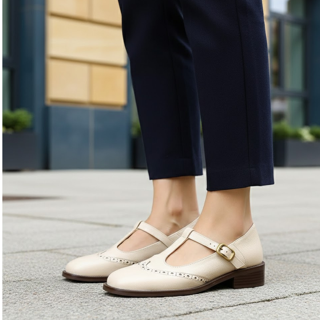 Zapatos de mujer con correa, cierre de hebilla, suela acolchada
