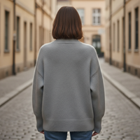 Pull à col roulé en maille oversize pour femme hiver