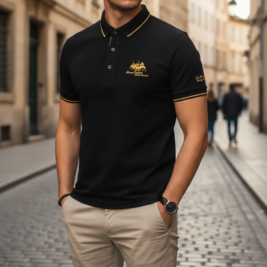 Polo à manches courtes brodé pour homme