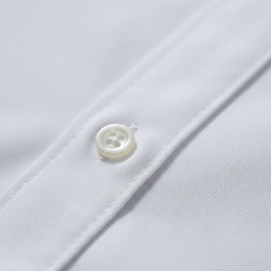 Camisa de botones manga larga ajuste elástico para hombre