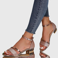 Sandalias para mujer ortopédicas con punta abierta, correa ajustable, plantilla acolchada y diseño slip-on
