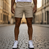 Pantalones cortos casuales de algodón y poliéster para hombre