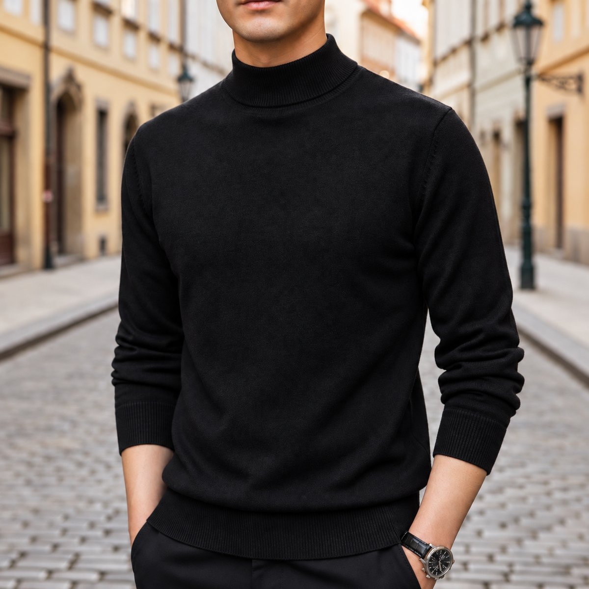 Men’s Classic Mock Neck Knit Sweater