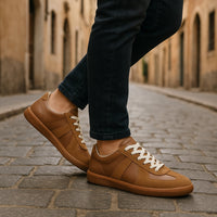 Zapatillas de cuero para hombre, con cordones, antideslizantes, bajas y casuales