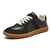 Zapatillas de cuero para hombre, con cordones, antideslizantes, bajas y casuales