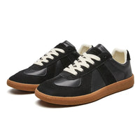 Zapatillas de cuero para hombre, con cordones, antideslizantes, bajas y casuales