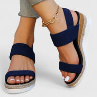 Sandalias para mujer con tira elástica ortopédica y punta abierta