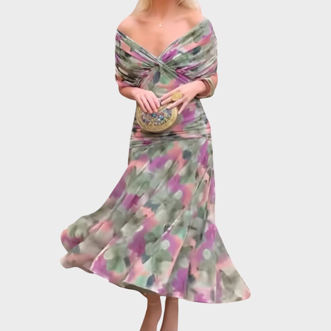 Vestido de mujer floral de manga larga para ceremonia