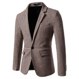 Blazer homme à motif pied-de-poule coupe slim, fermeture à boutons, manches longues, style business décontracté