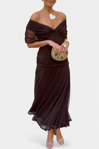 Robe femme à manches longues florale pour cérémonie