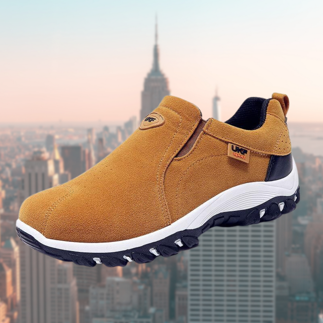 Zapatos para hombre sin cordones con suela acolchada, entrada elástica, antideslizantes, casuales