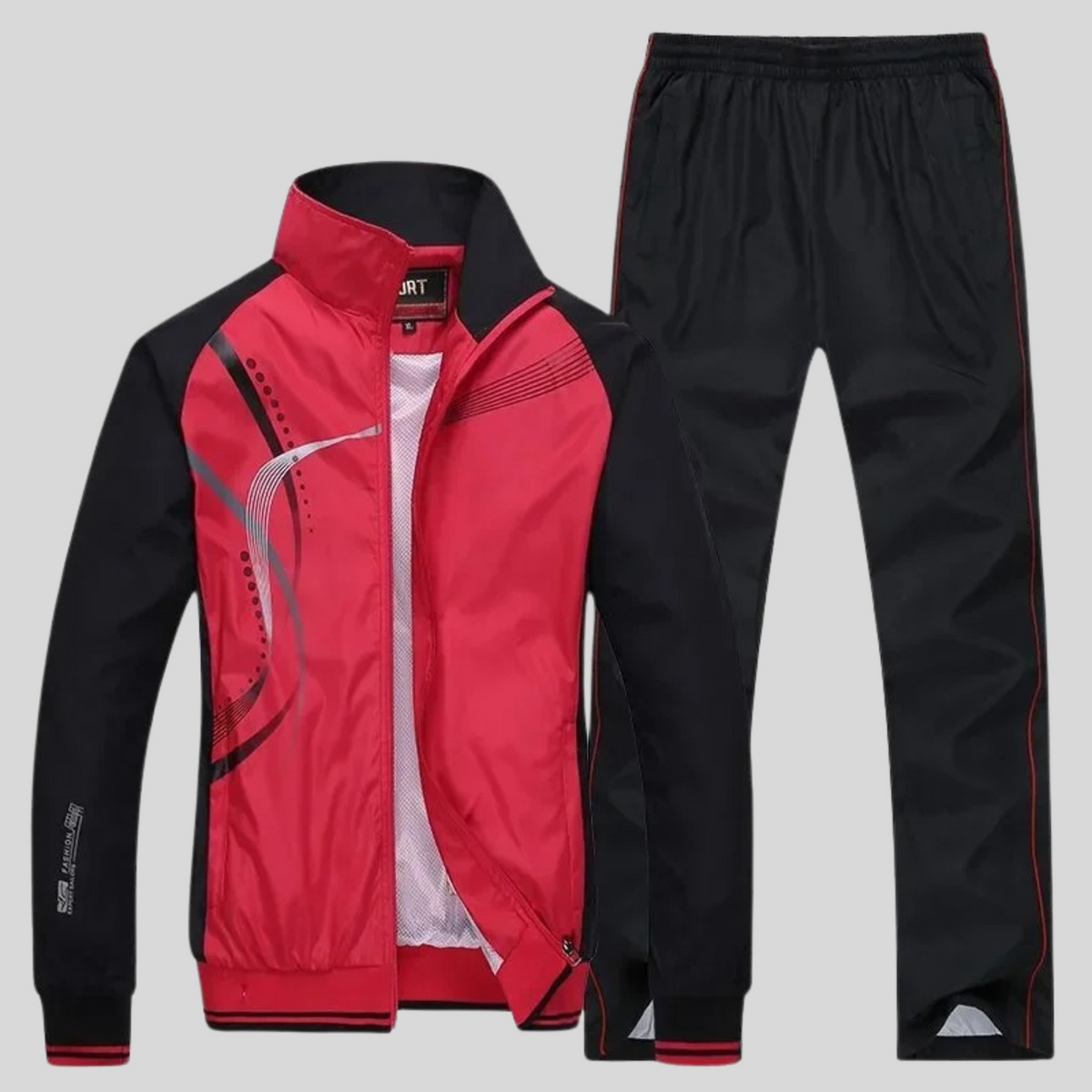 Ensemble de survêtement homme léger avec veste zippée et pantalon à taille élastique, tenue sportive