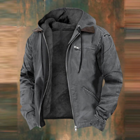 Veste Homme Légère à Capuche avec Fermeture Éclair et Poches – Mi-saison