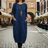 Robe d'hiver pour femme à manches longues et silhouette ajustée