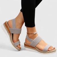 Sandalias para mujer con tira elástica ortopédica y punta abierta
