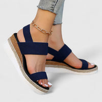 Sandalias para mujer con tira elástica ortopédica y punta abierta