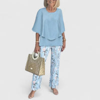 Conjunto de dos piezas para mujer, blusa ligera de corte relajado y pantalones
