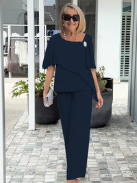 Women's 2-Piece Set Tailored Blazer Trousers Long Sleeve Formal