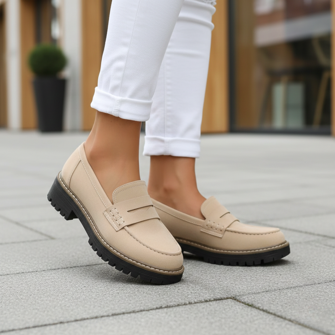 Mocasines ortopédicos con suela gruesa para mujer