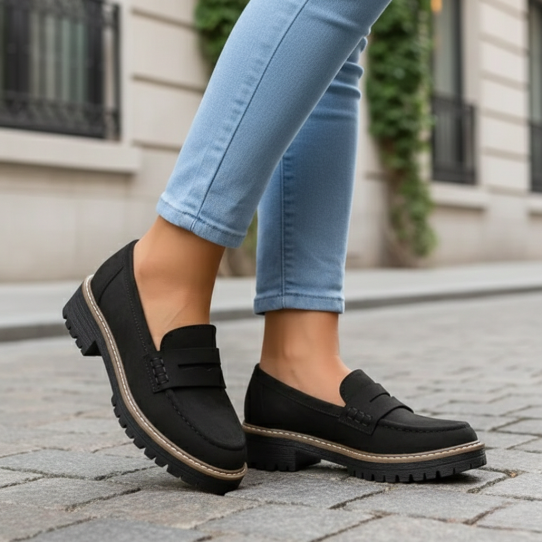 Mocasines ortopédicos con suela gruesa para mujer