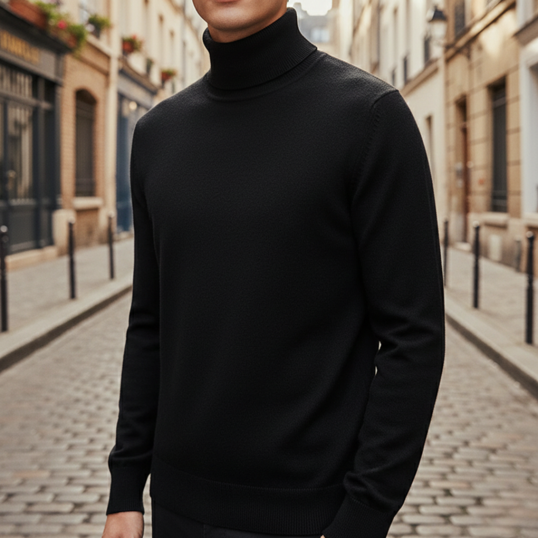 Suéter de cuello alto tejido para hombre