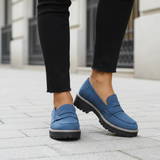 Mocasines ortopédicos con suela gruesa para mujer