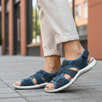 Sandalias para Caminar con Soporte Ortopédico para el Arco y Cordones Elásticos para Mujer