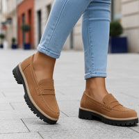 Mocasines ortopédicos con suela gruesa para mujer