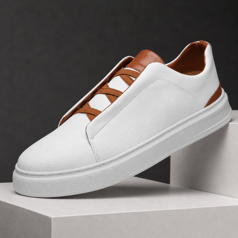 Zapatillas de cuero para hombre con correa elástica | Ajuste clásico