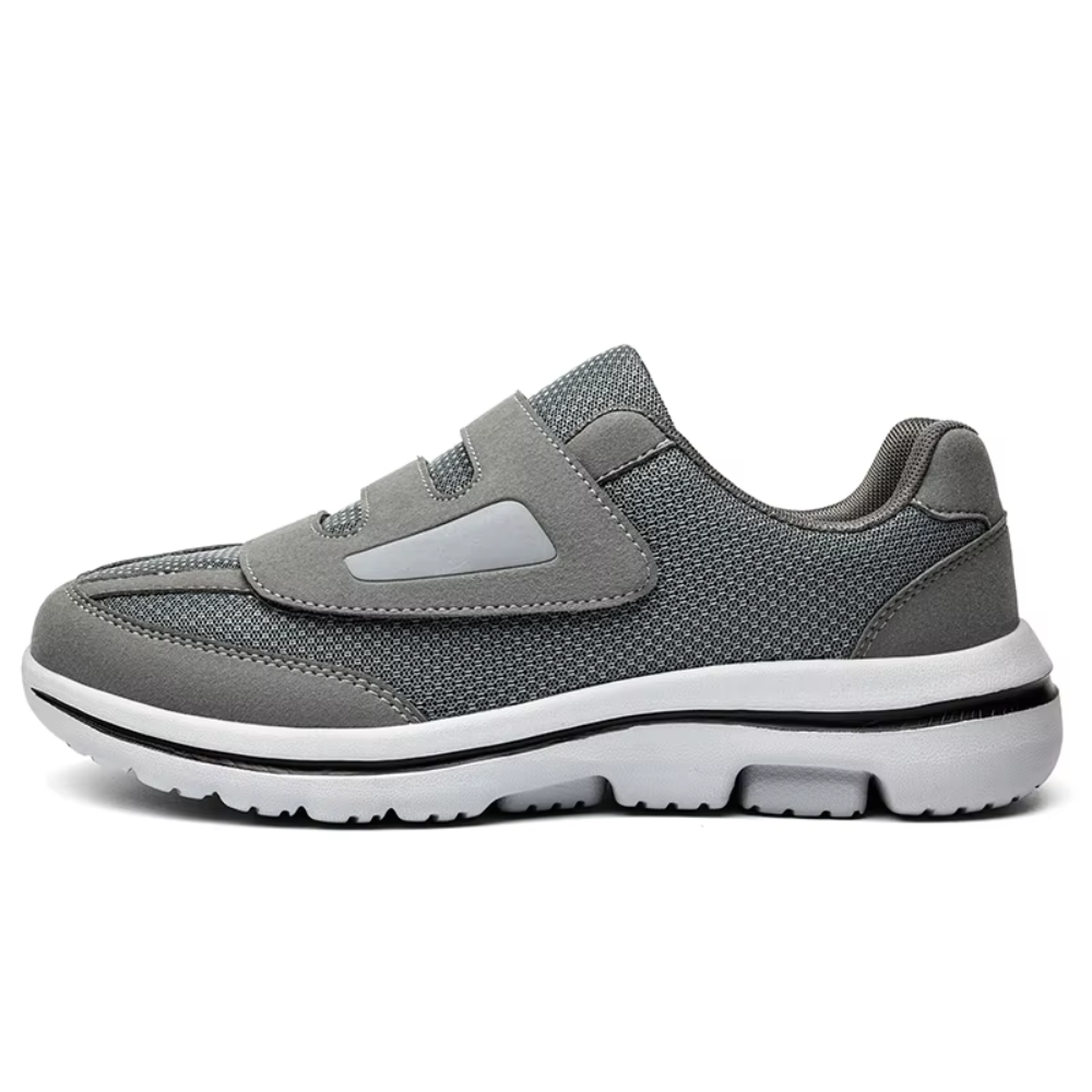 Zapatos ortopédicos para hombre, ajustables, transpirables, de malla, sin cordones, de ancho amplio, con cierre de velcro