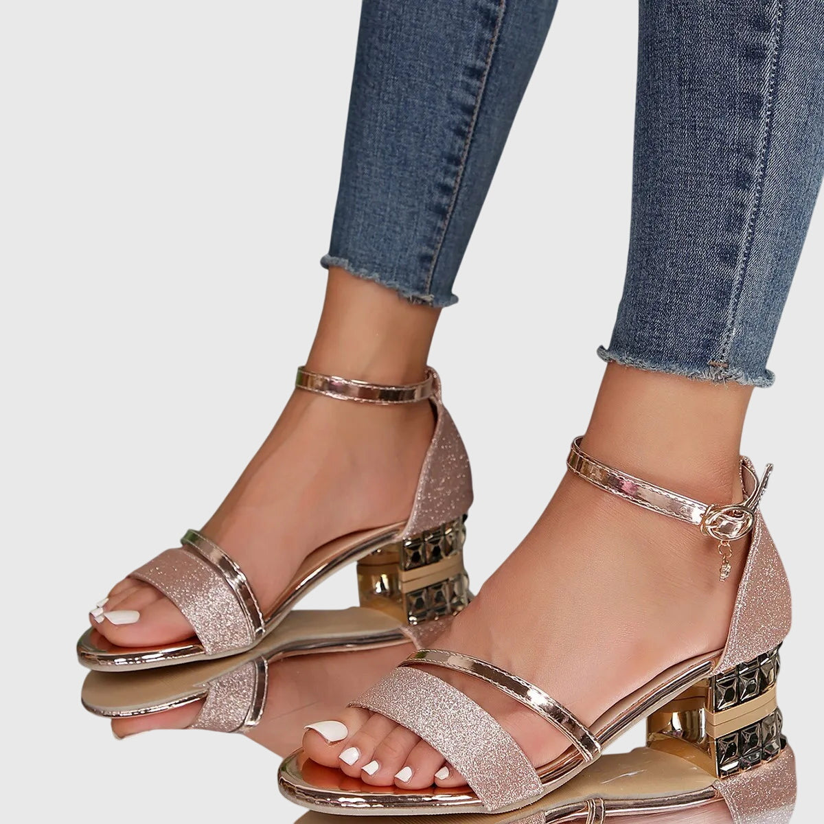 Sandalias para mujer ortopédicas con punta abierta, correa ajustable, plantilla acolchada y diseño slip-on