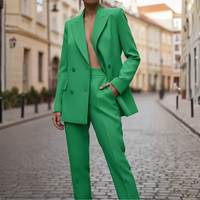 Conjunto de traje Blazer cruzado Pantalones de pierna recta para mujer