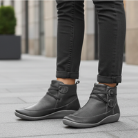 Women’s Orthopedic Faux Leather Shoes with Colored Sole