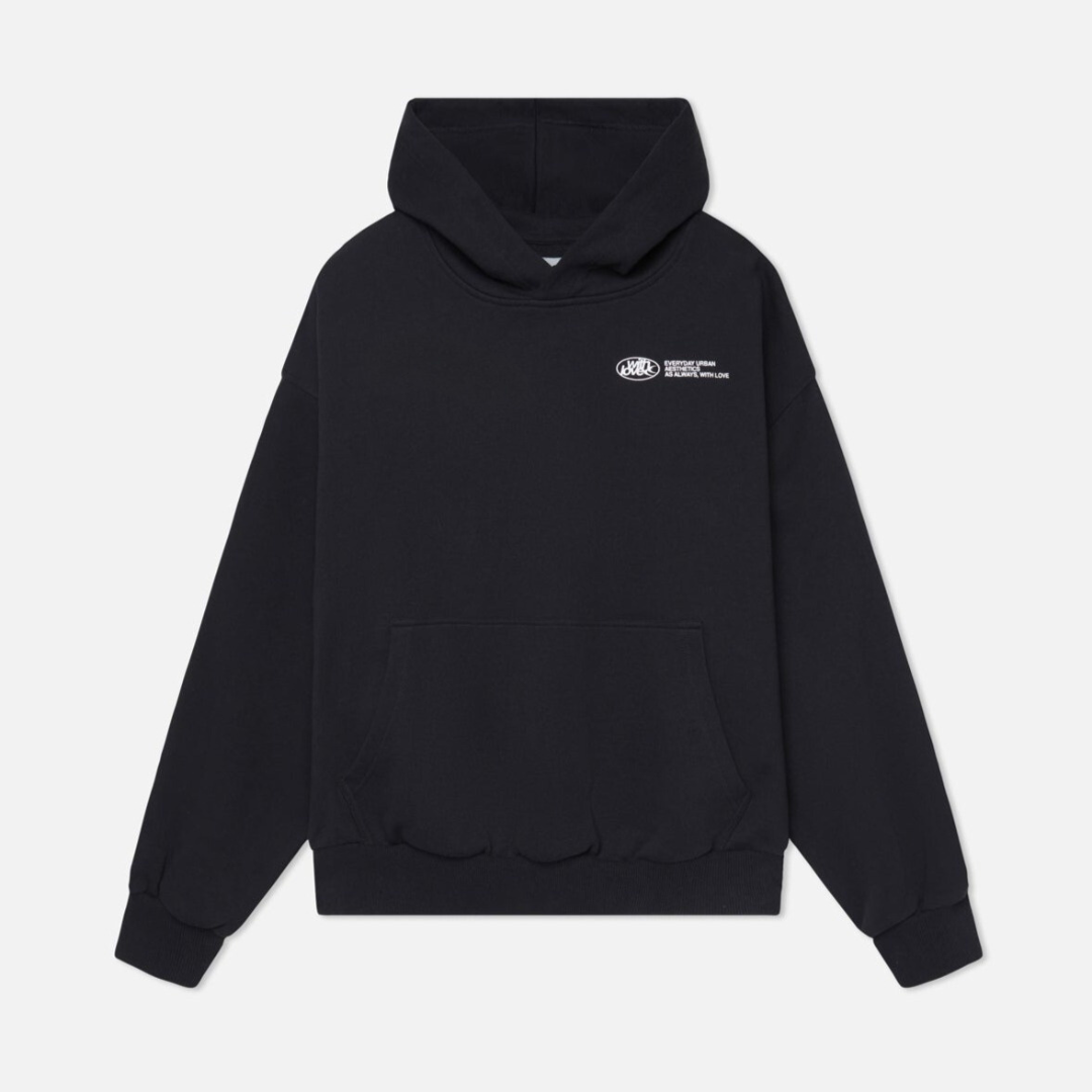 Sweat à capuche unisexe en mélange de coton, manches longues, poignets élastiques