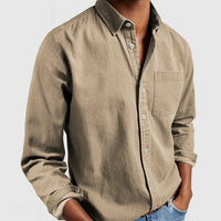 Men's Vintage Cotton Chambray Shirt Top