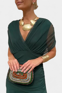 Robe femme à manches longues florale pour cérémonie