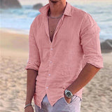 Chemise légère en coton et lin pour homme