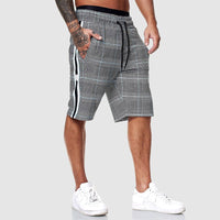 Men's Alpha Plaid Shorts | Side Stripe Front