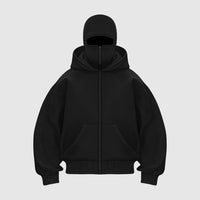 Men's Balaclava Zip Hoodie | Full-Face Streetwear Back