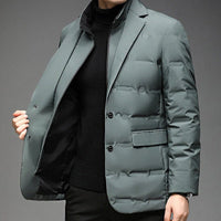 Men's Blazer-Collar Down Winter Jacket | Duck Down Side