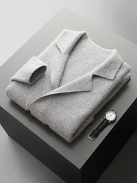 Men's Blazer-Style Cardigan Sweater | Button-Front Knit View 13