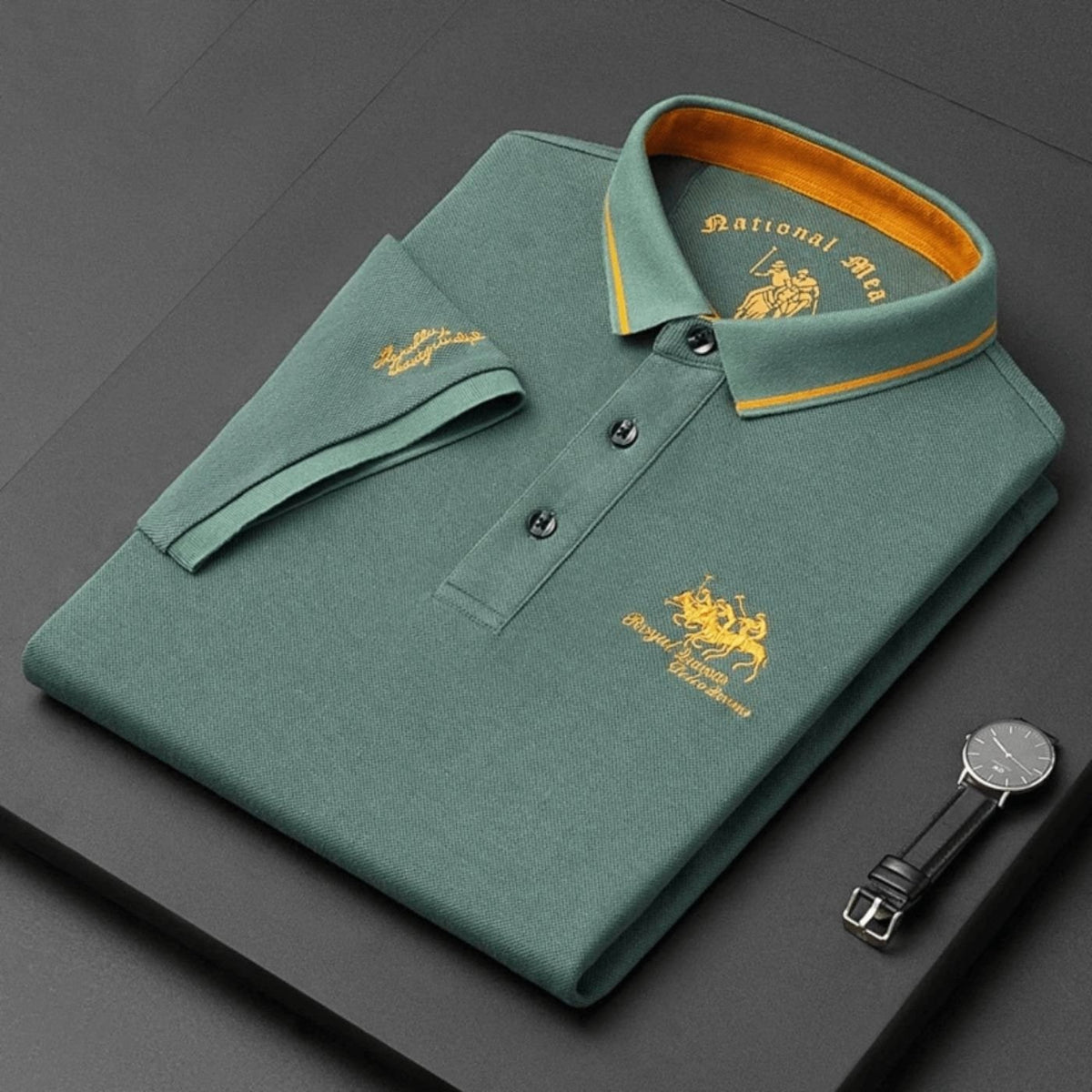 Men's Breathable Embroidered Polo Top Lifestyle