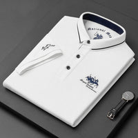Men's Breathable Embroidered Polo Top Side