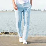 Men's Breathable Lightweight Linen Pants | Color-Block