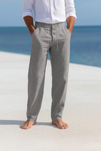 Men's Breathable Linen Chino Pants Side