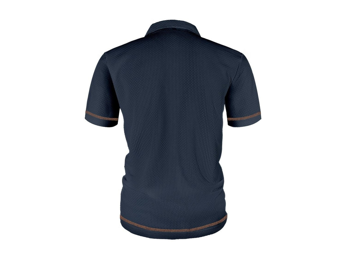 Men's Breathable Modern Waffle Polo Top Full