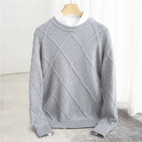 Men's Cable Knit Wool Sweater | Classic Side