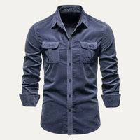 Men's Casual Button Down Corduroy Shirt | Dual Chest Pocket View 11